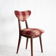 Classic Scottish chair in red burgundy tartan pattern, mid-century, Europe, 1960s.