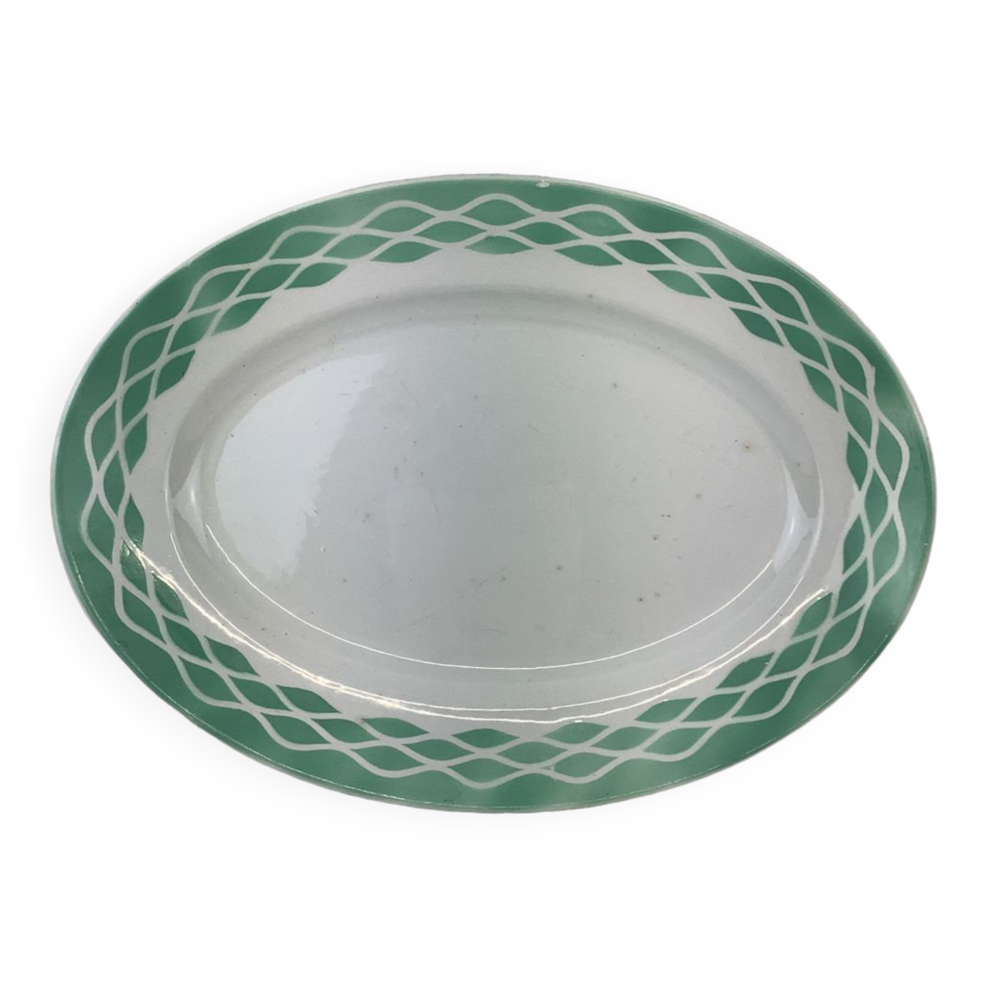 Old artisanal dish made in France Digoin Sarreguemines