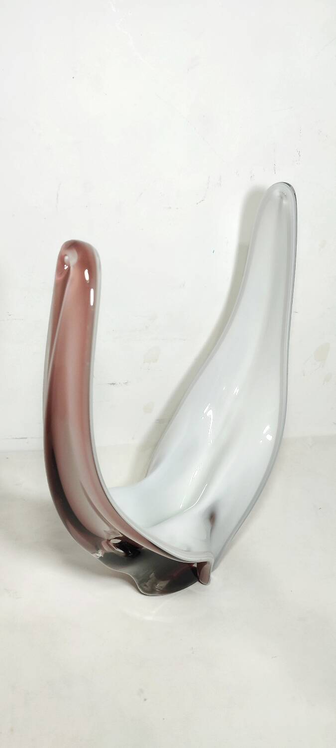 Centro de mesa de cristal de Murano. Italia, 1980s.