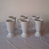 Set of 6 vintage ceramic mugs - rooster & hen motif - retro country style