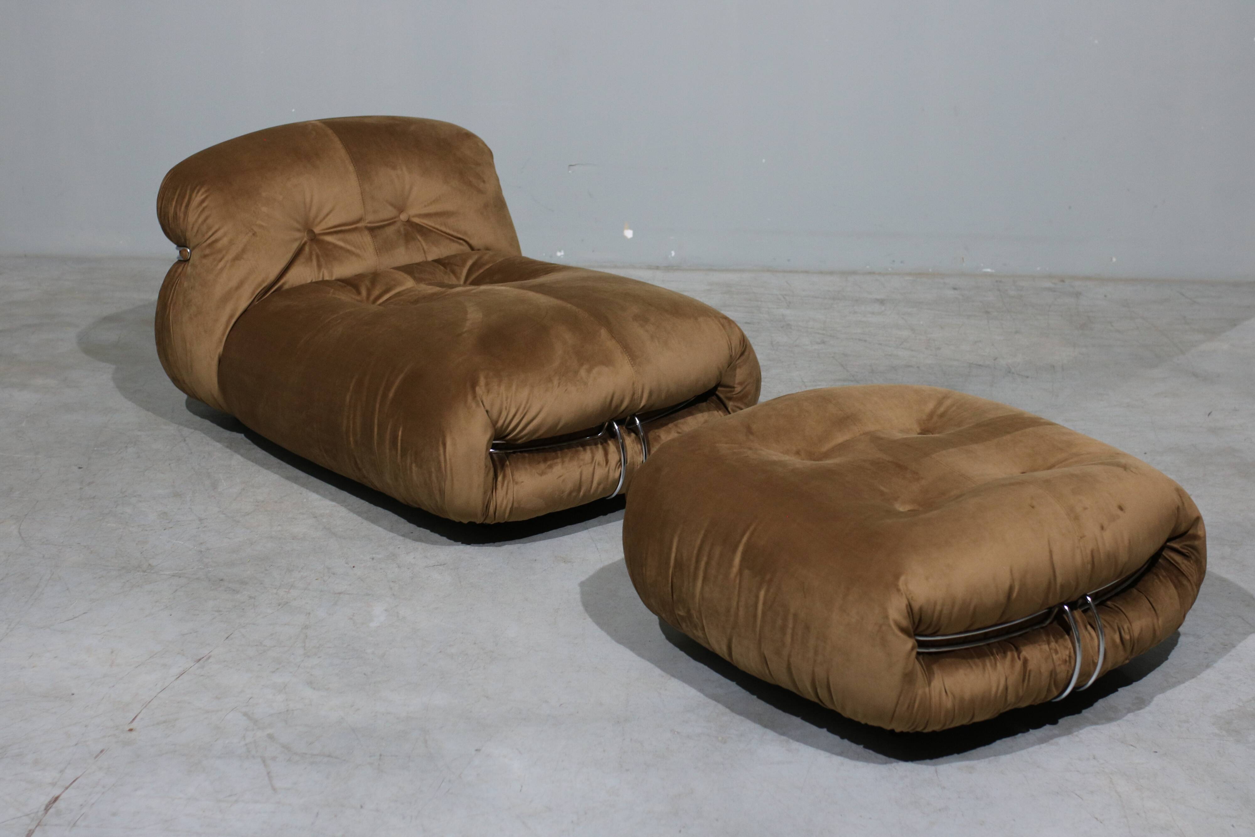 Lounge Chair and Ottoman from Afra & Tobia Scarpa for Cassina 1960s
