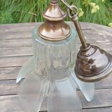 Flower petal glass pendant light, vintage Murano style