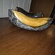 Fruit dish 1960 ceramic Vallauris yellow and grey sea foam