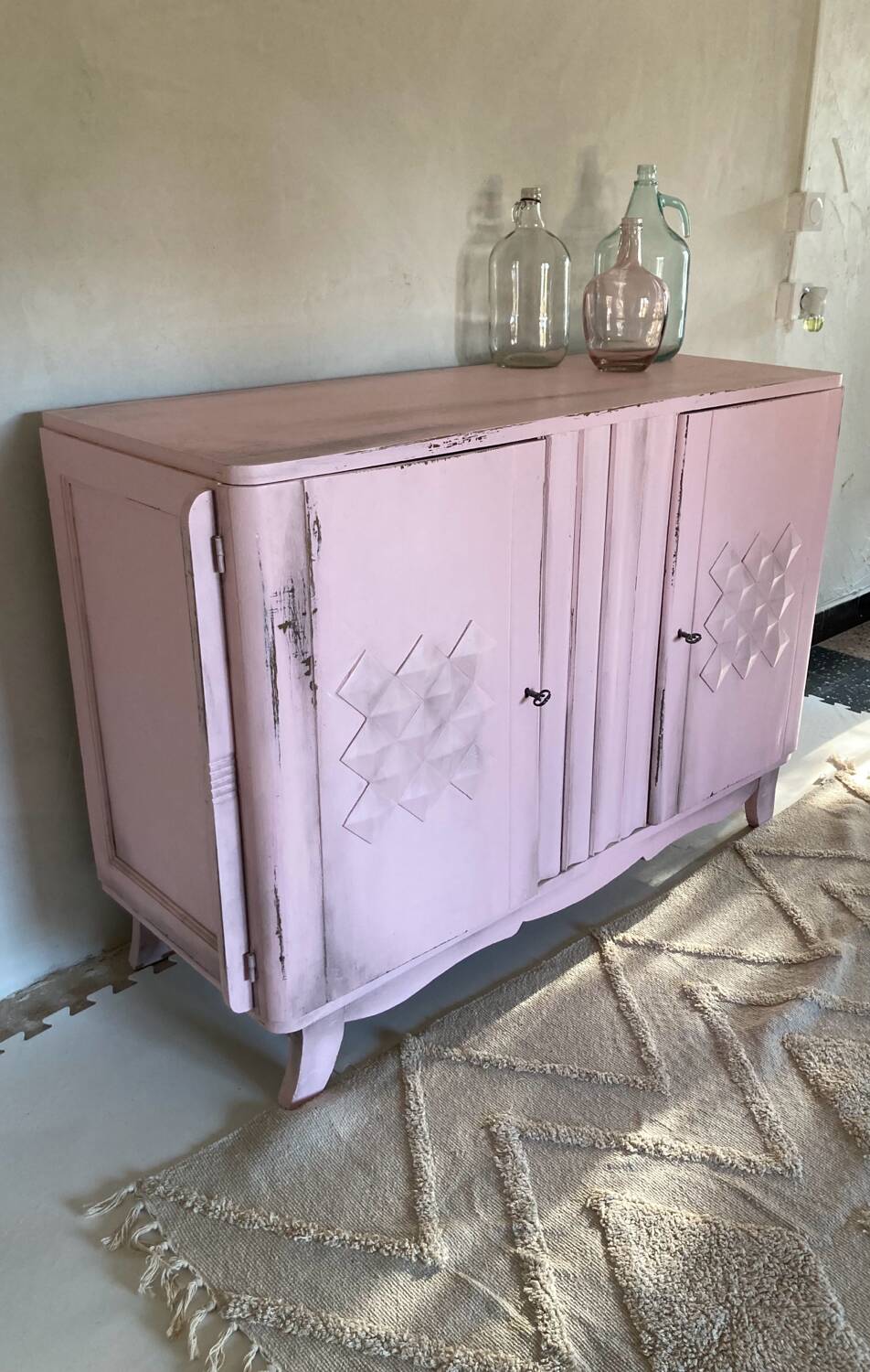 Buffet art déco rose pâle