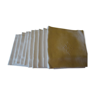 Lot of 12 SF monogrammed cotton napkins
