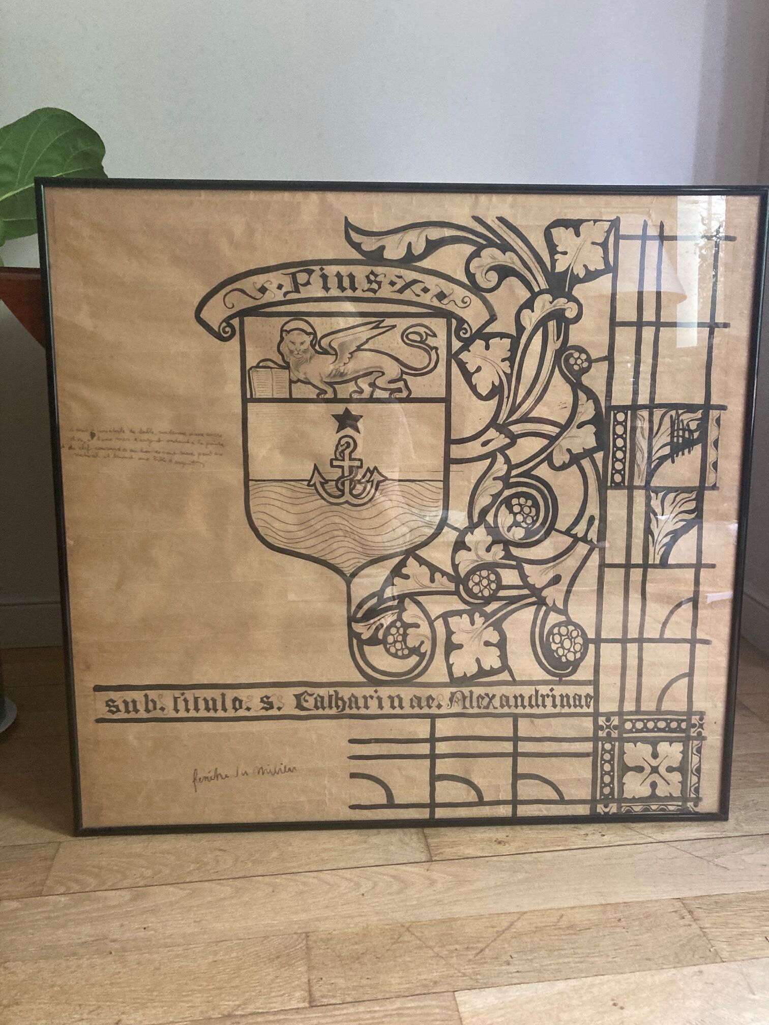 Framed drawing stained glass project