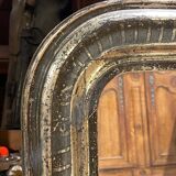 Patinated wooden mirror, 90x68 cm