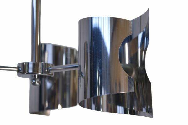 Vintage chrome steel pendant light, 1970s design