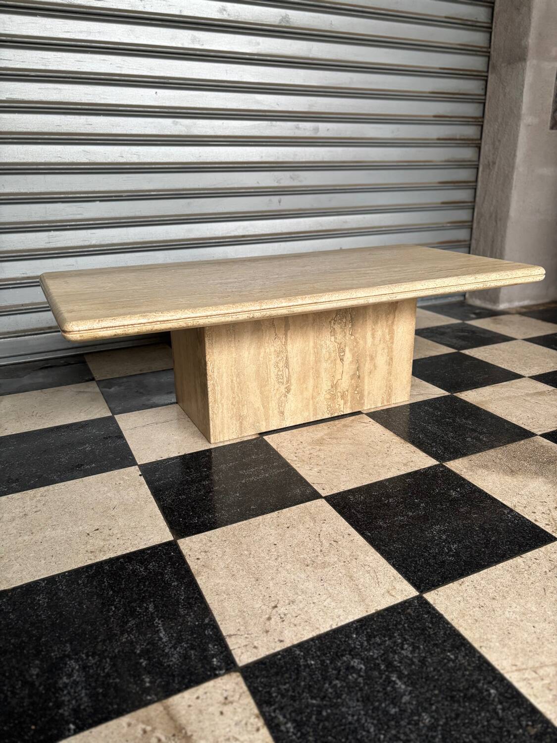Vintage travertine coffee table