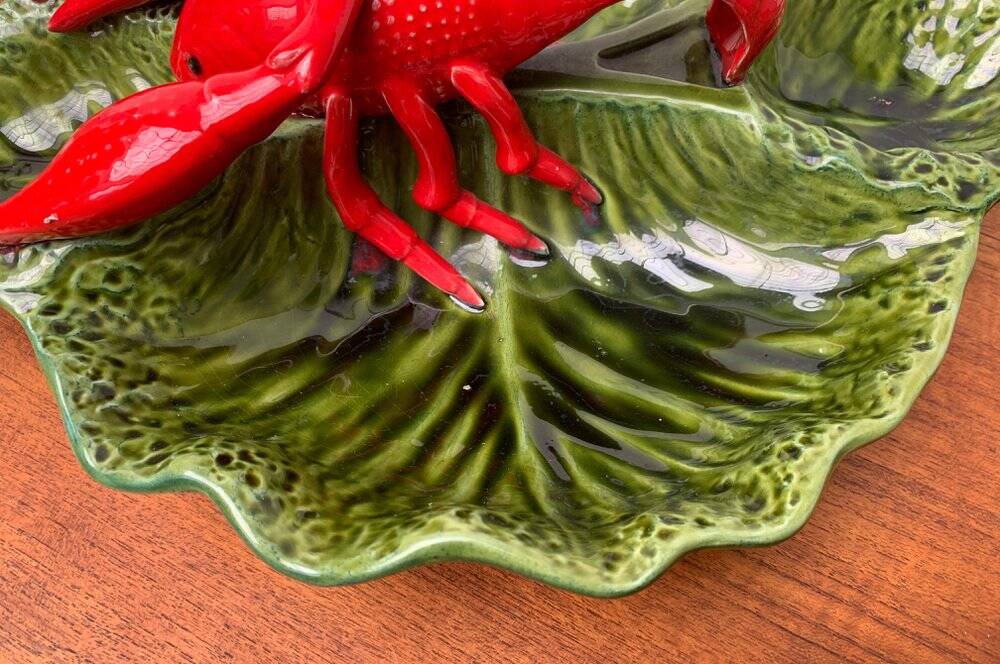 Vintage Italian lobster-shaped pottery sculpture.