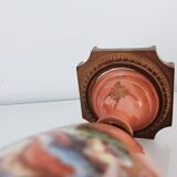 Decorative vase with gallant stage and brass frame