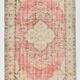 Red & cream oriental turkish vintage rug