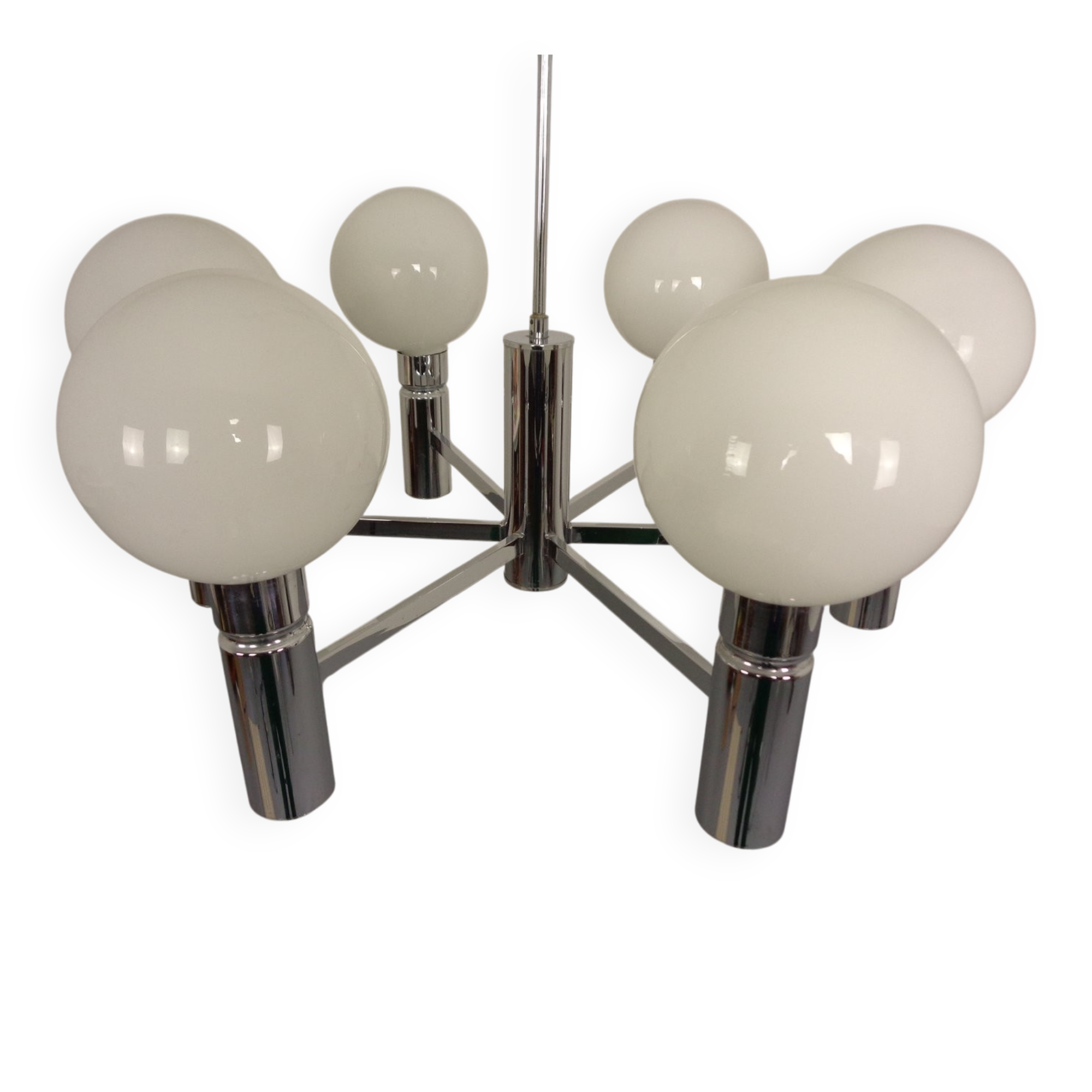 Opaline Glass Pendant Lamp from Sölken Leuchten, Germany, 1960s
