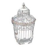 Vintage gray metal bird cage