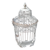 Vintage gray metal bird cage