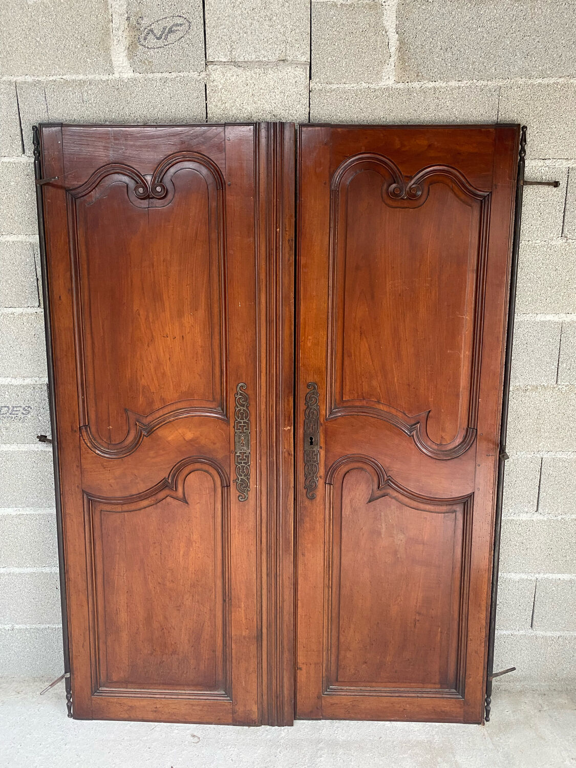 Pair of walnut doors