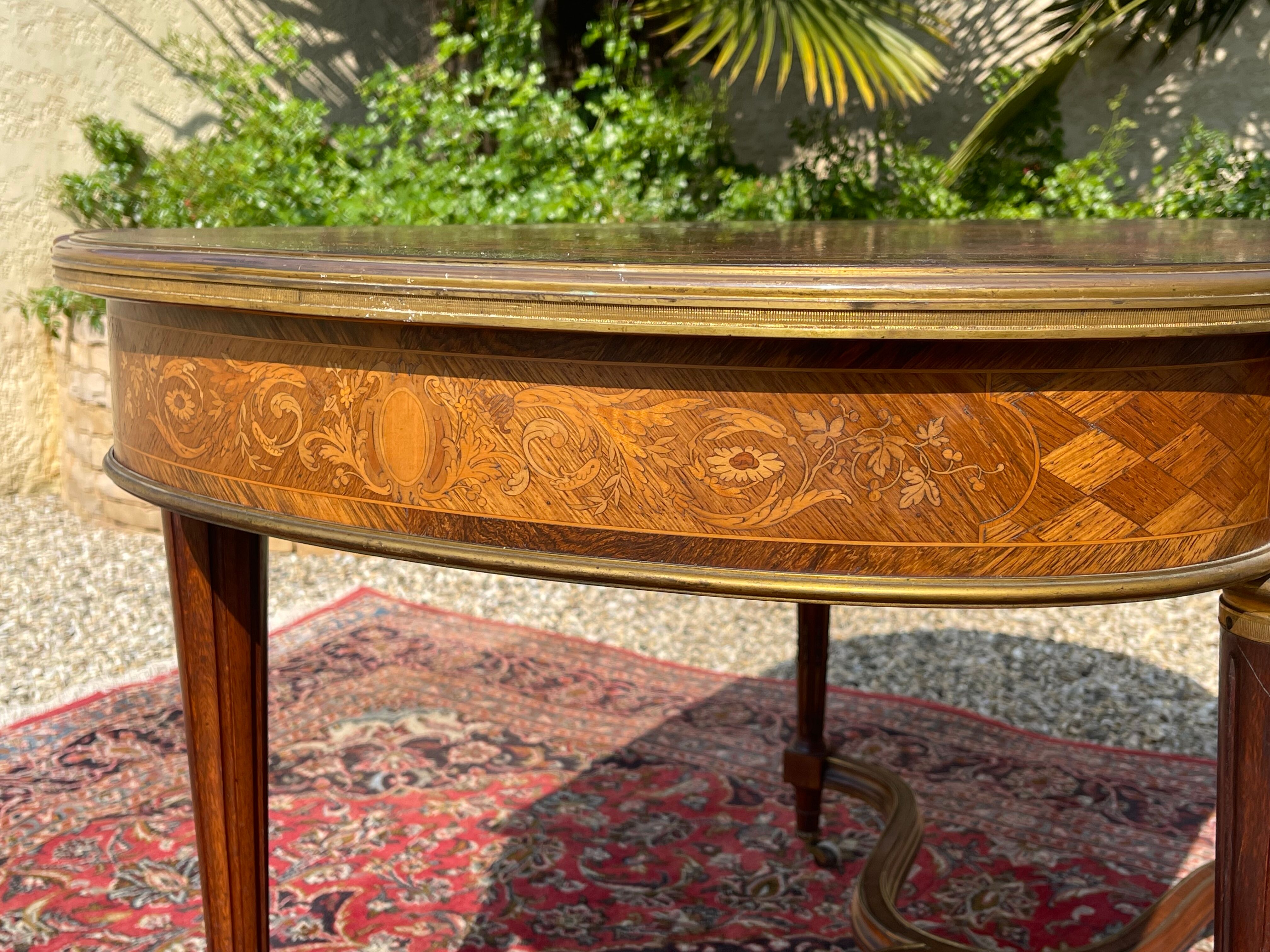 Middle Table Marquetry and Bronze Napoleon III Era - NINETEENTH