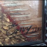 Tableau Vintage Poppies – Oil on Canvas signed EMY, 1980