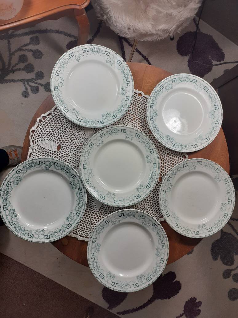 6 Assiettes plates Moulins des Loups modèle Athènes