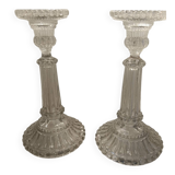 Pair of vintage glass candlesticks