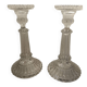 Pair of vintage glass candlesticks
