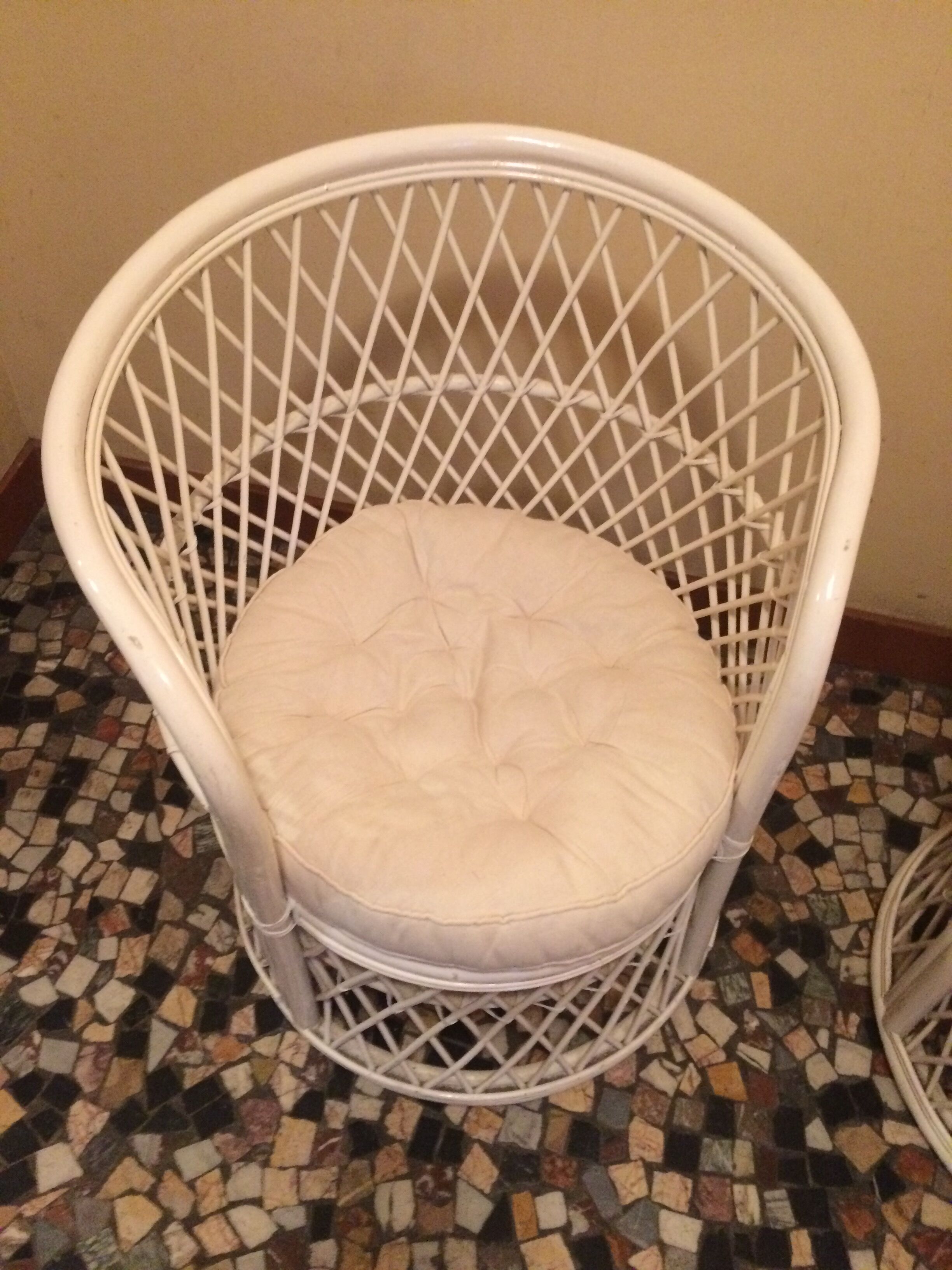 Pair of rattan armchairs