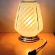 Green geometric Art Deco screen-printed opaline lamp