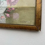 Still life with roses, old watercolour.