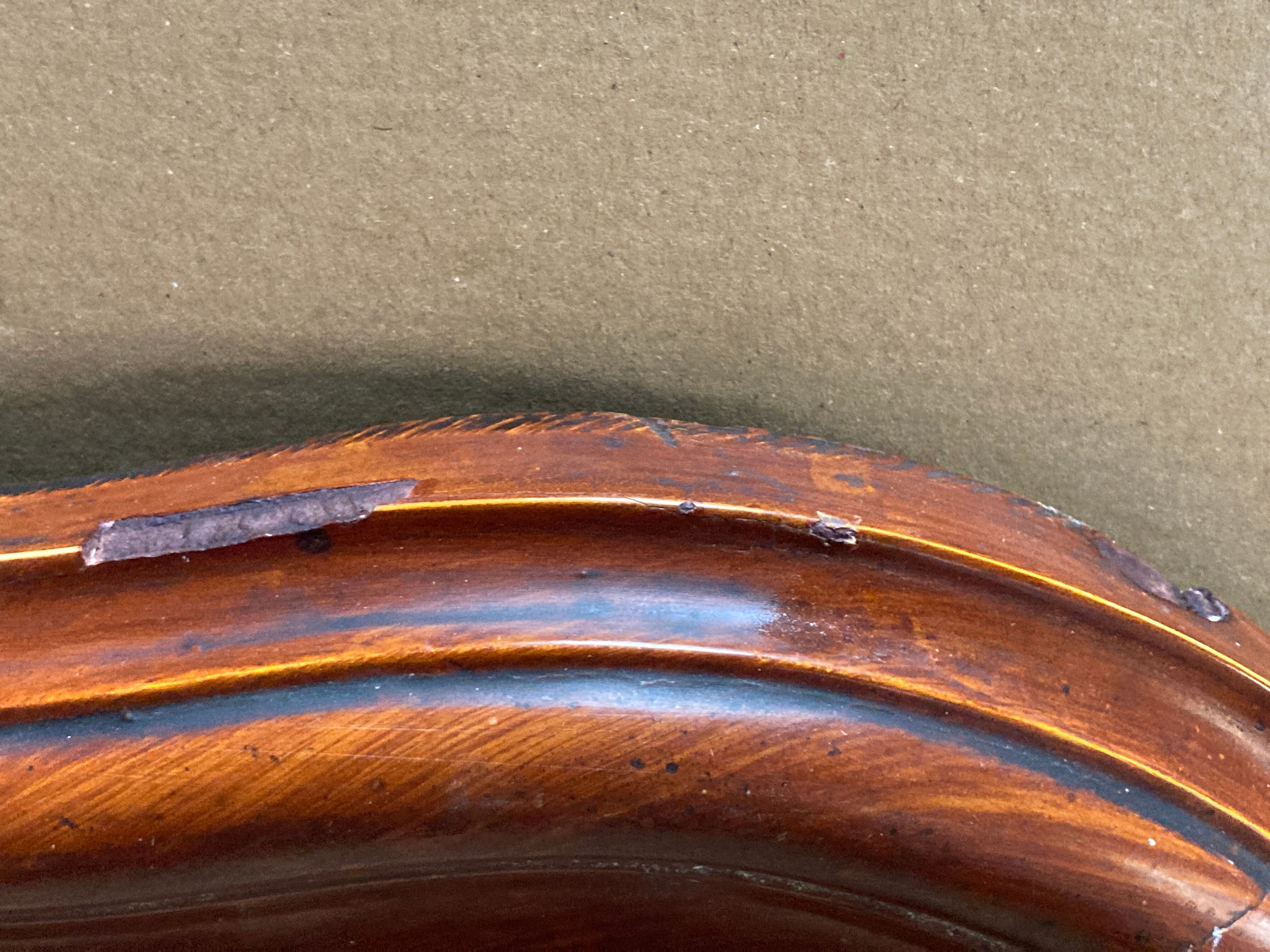 Louis Philippe organic curved wavy distressed mirror, ca 1880