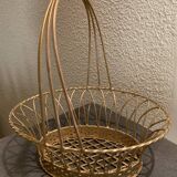 Basket / planter in hammered gilded bronze. 1880. Perfect condition