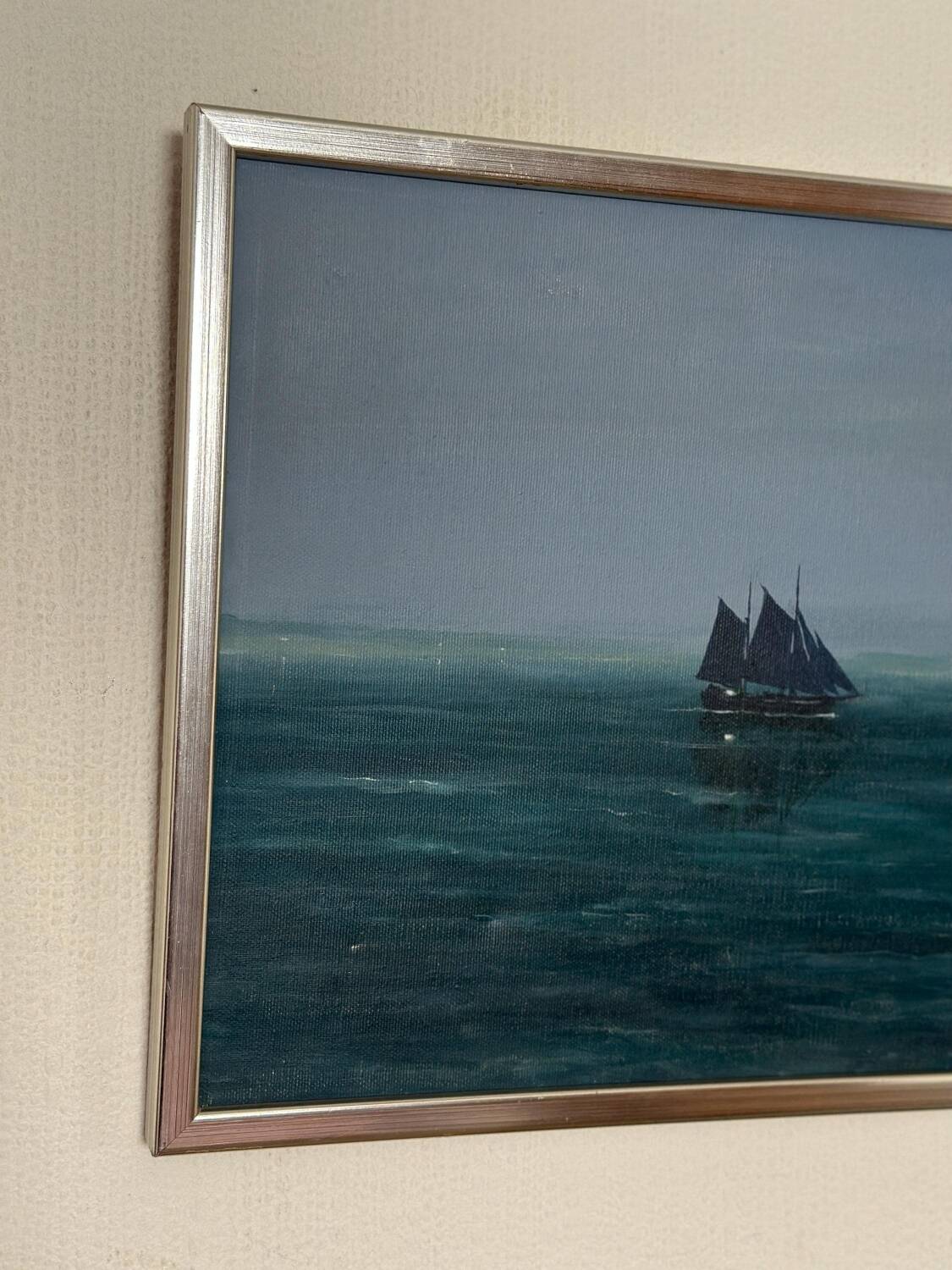 Swedish Oil on Canvas – “Sailboat at Sea”