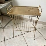 Vintage 1960s brass side table/magazine rack