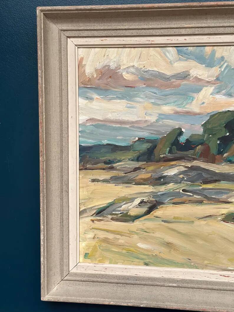 Original Swedish Oil on Canvas – “Mountains Landscape” by Georg Andersson – Signed – Vintage & Framed – 58 × 50 cm