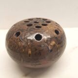 Brown ceramic flower spike vase from the 1950s