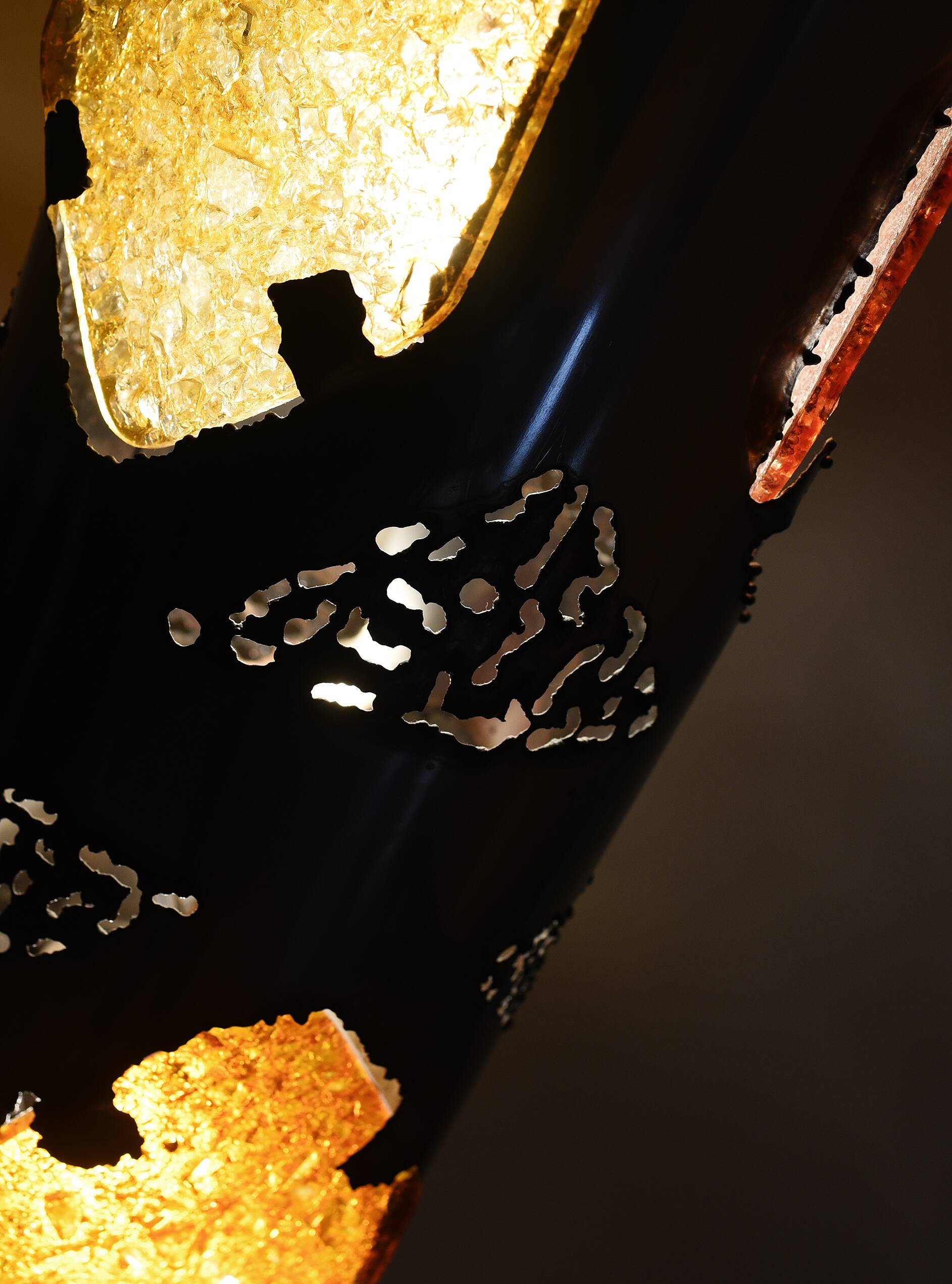 Brutalist ceramic lamp from Accolay