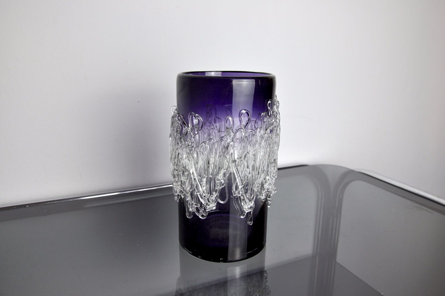 Purple seguso vase in murano glass, Italy, 1960