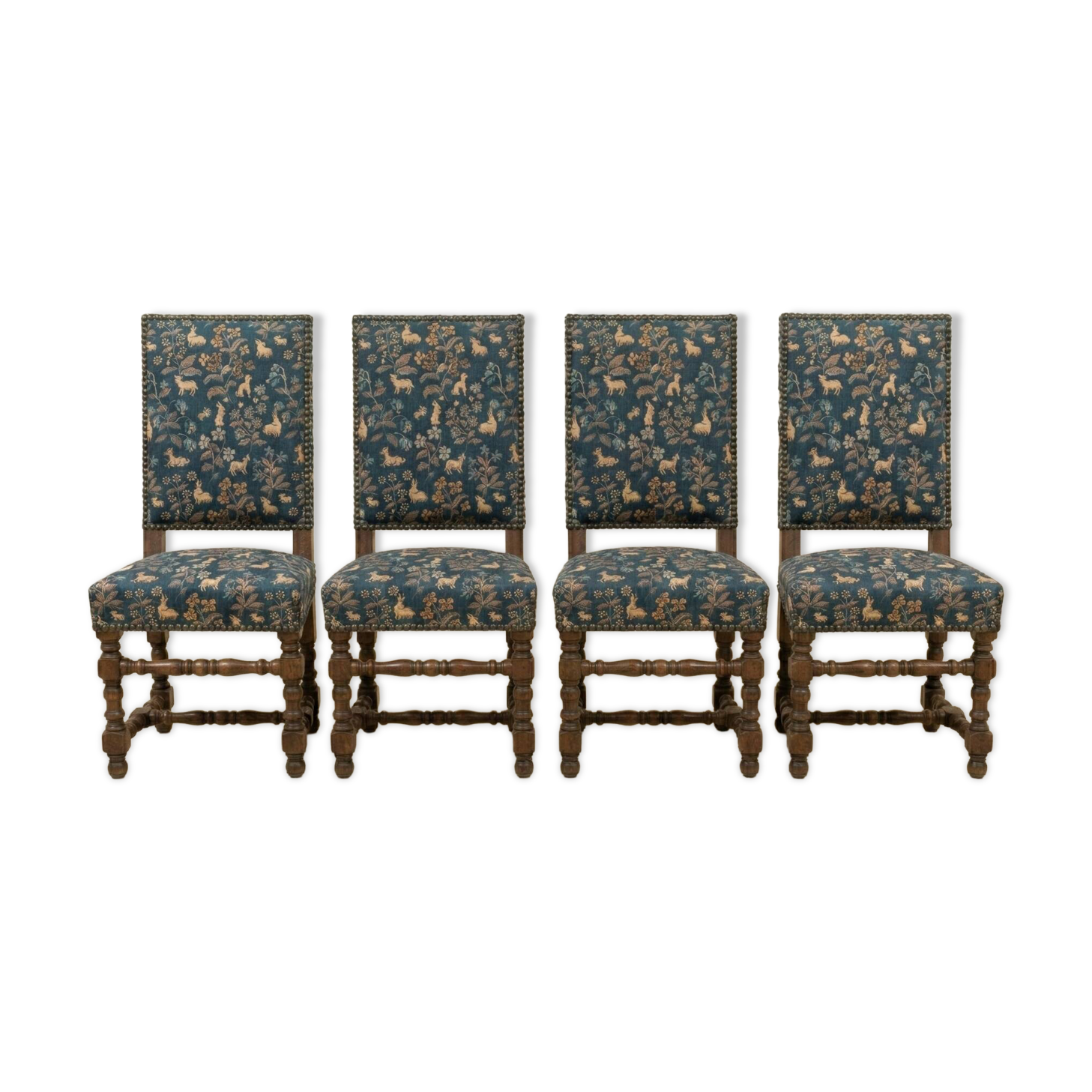 4 chairs in the Louis XIII style