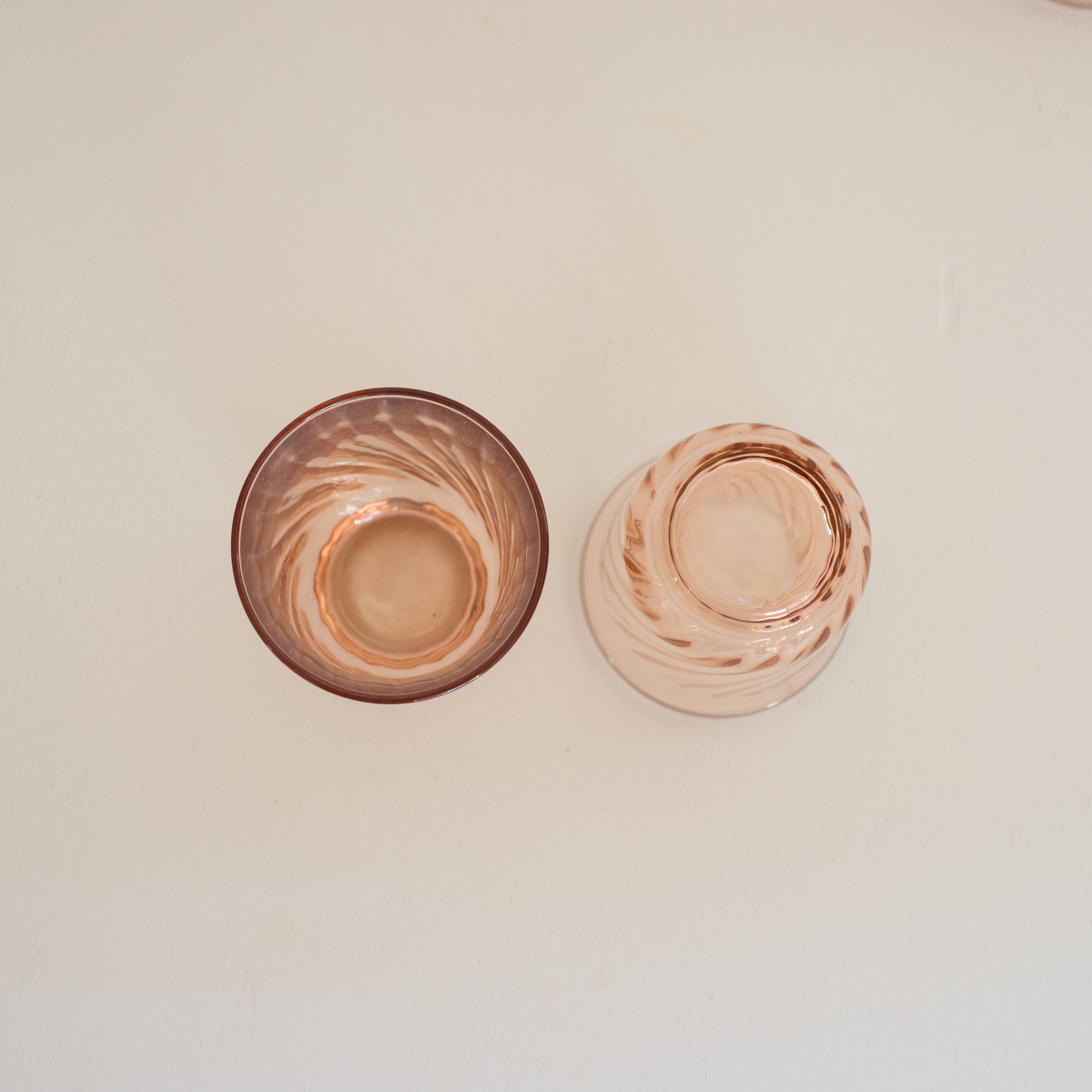 Set of 5 pink Rosaline glasses - Arcoroc France