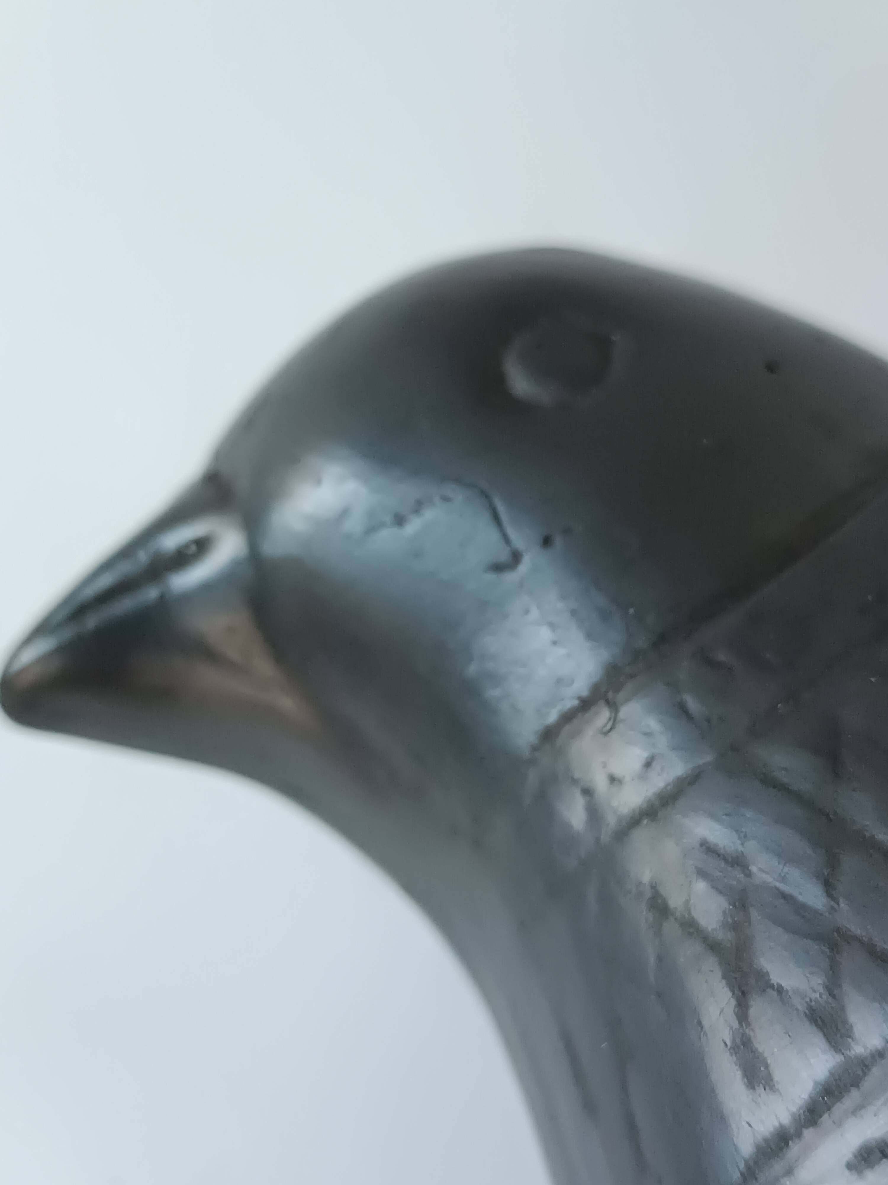 Zoomorphic vase with double birds in black clay from Marginea, Romania.