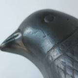 Zoomorphic vase with double birds in black clay from Marginea, Romania.