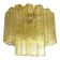Handcrafted Contemporary Flush Mount in Gold with Amber Murano Glass