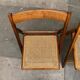 Ensemble de chaises pliantes en bois du milieu du siècle avec sièges en osier viennois, années 1960