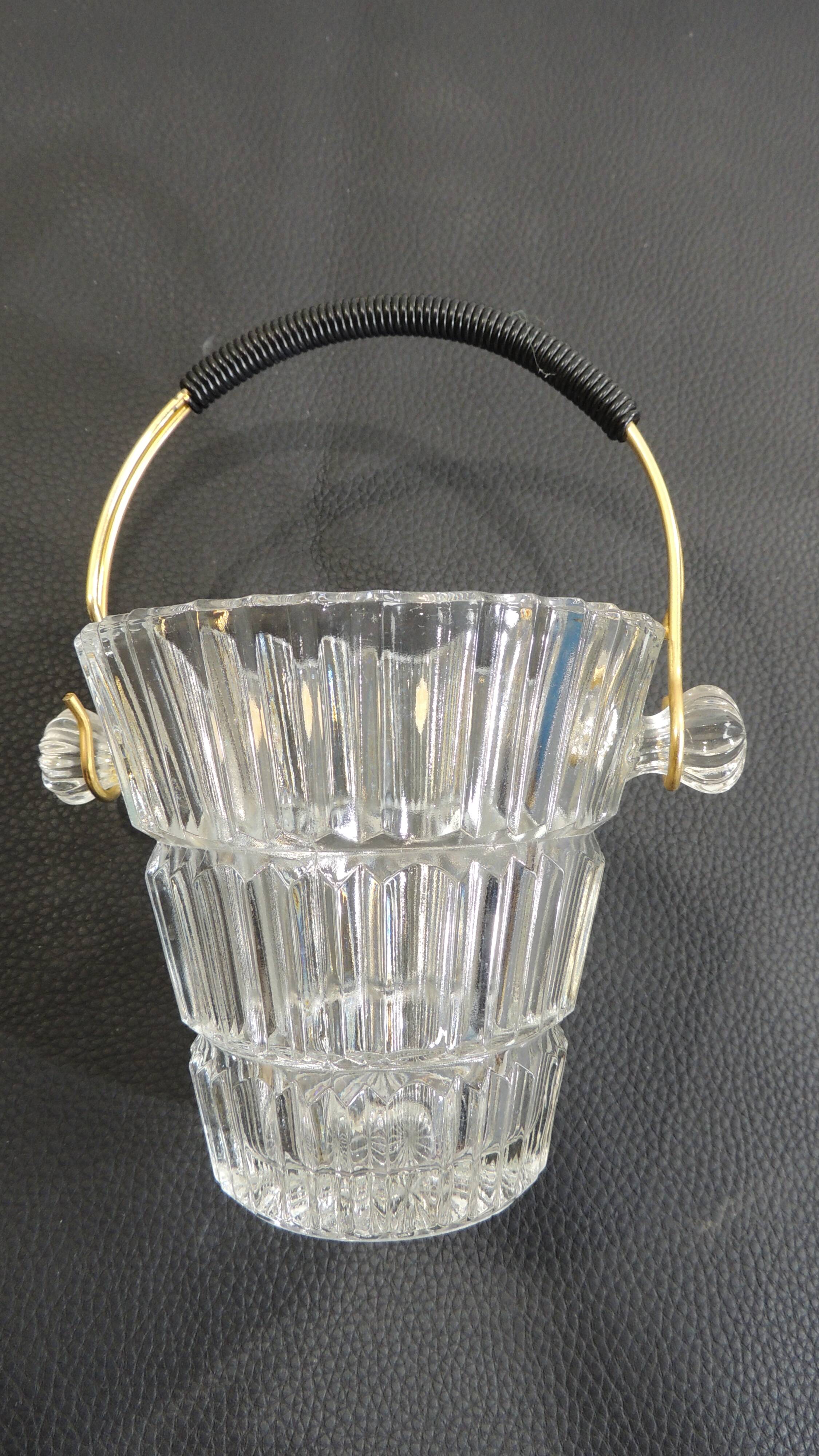 Vintage cut glass ice bucket – Berglas Austria – 1970s