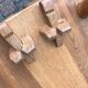rare set of 6 brutalist chairs in solid oak house De PUYDT 1960 Belgium
