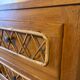 Vintage oak and rattan chest of drawers