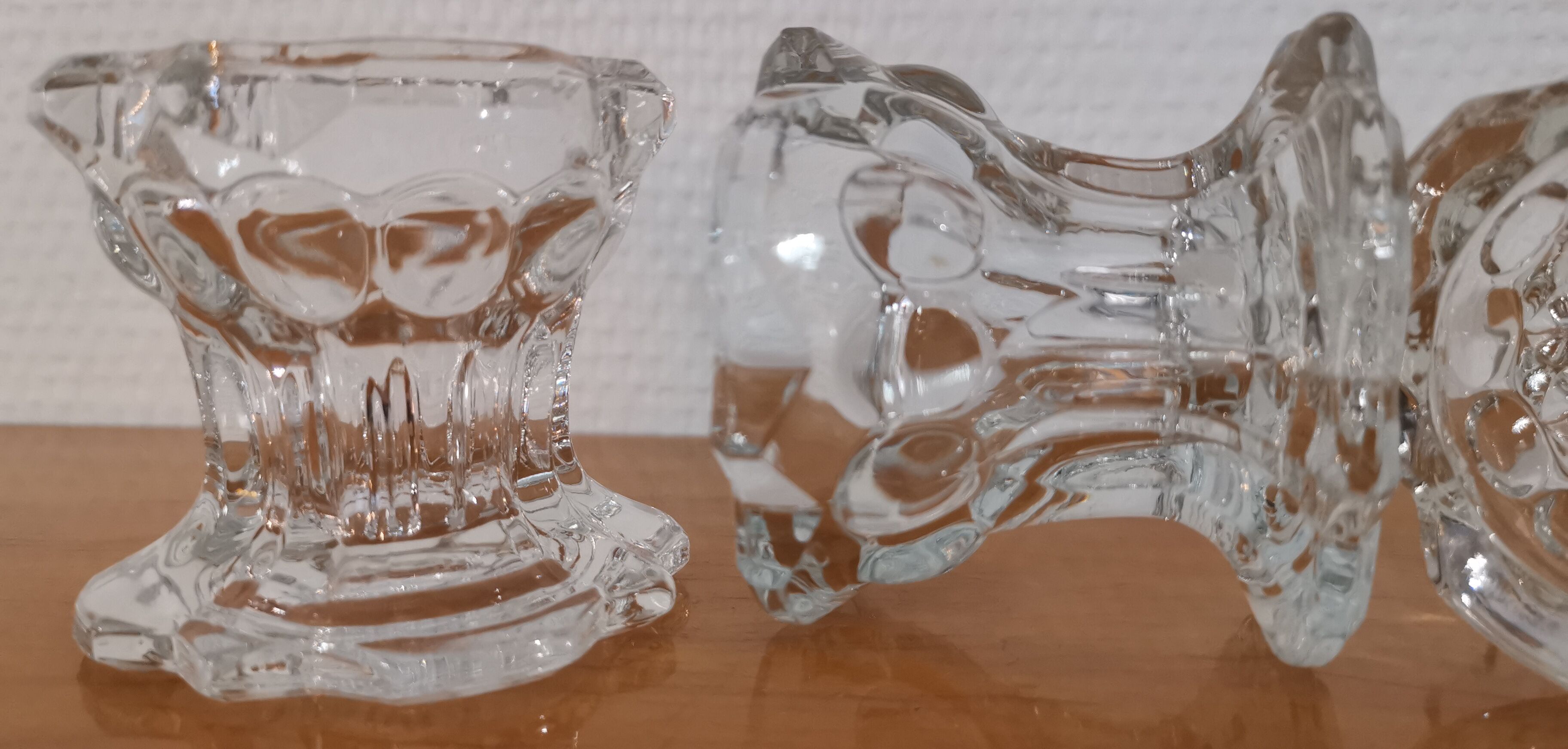 3 Reims glass candle holders France 1970s