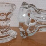 3 Reims glass candle holders France 1970s