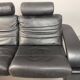 Black Leather Ake Fribytter “Kroken” Two-Seater Sofa for Nelo Möbel. Sweden