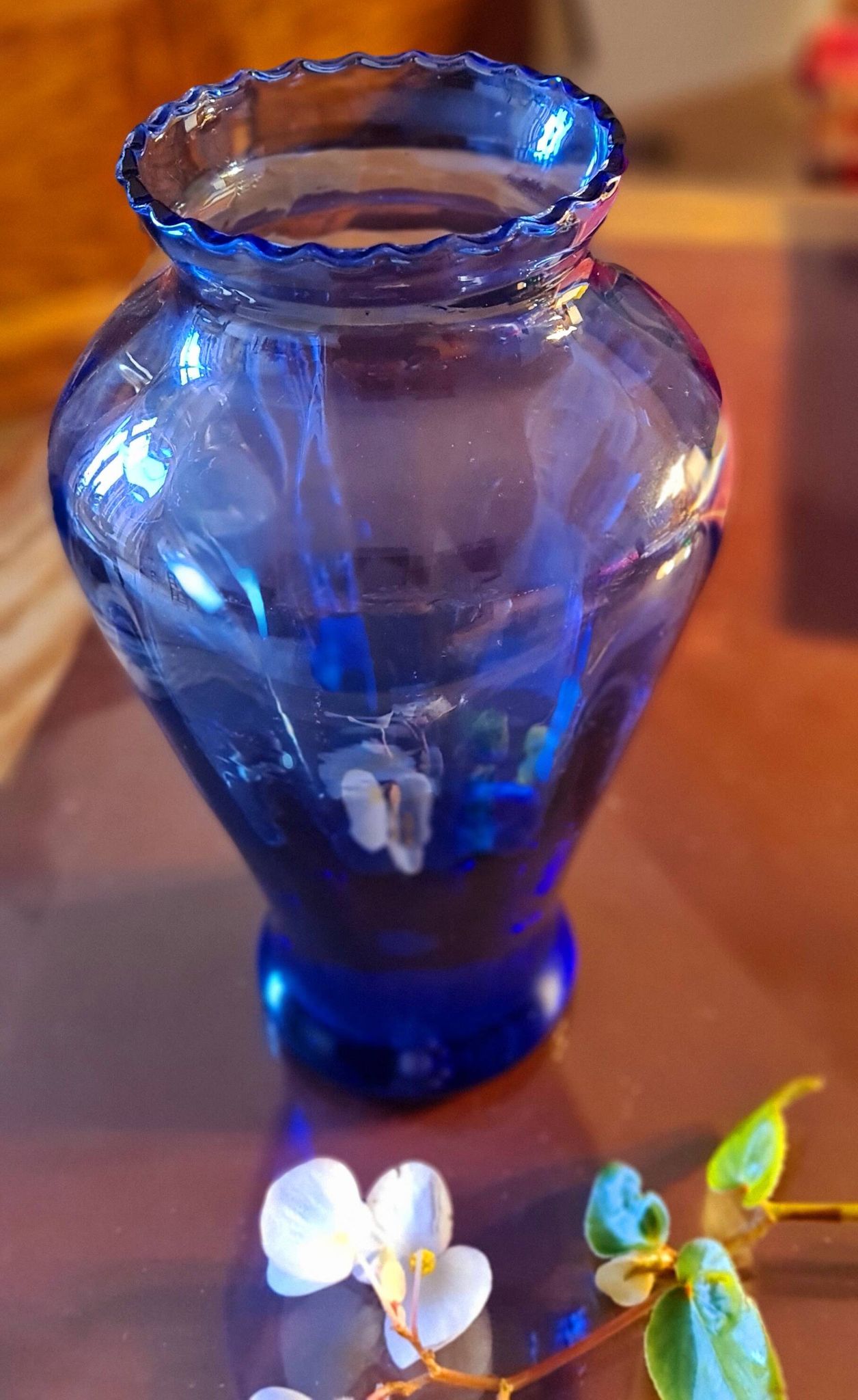 Large blue vase