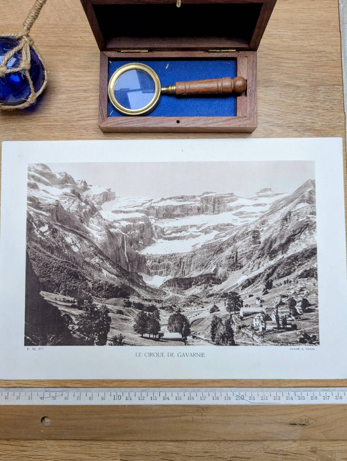 The circus of Gavarnie, Hautes-Pyrénées, photo print from 1937.